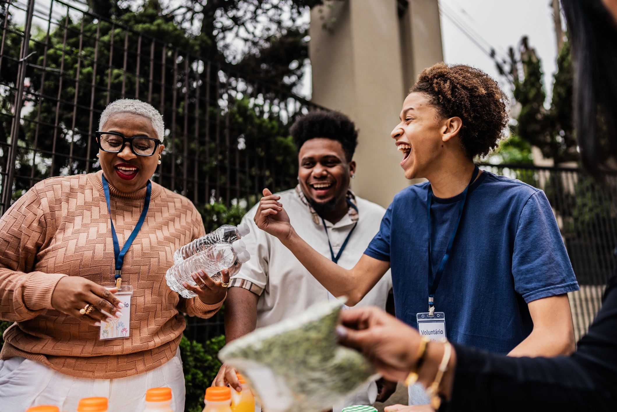 Volunteers working together to support the community